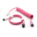  5PIN male GX16 Electroplated pink head  Aviator  to Type-c  and usb to 5pin gx16  female wire cable set 